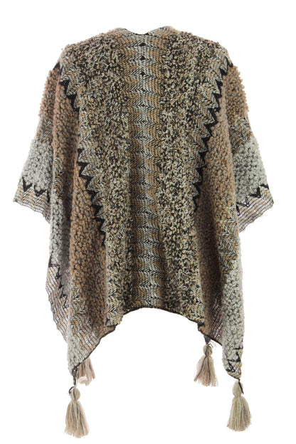 Tassel Hem Knitted Cape