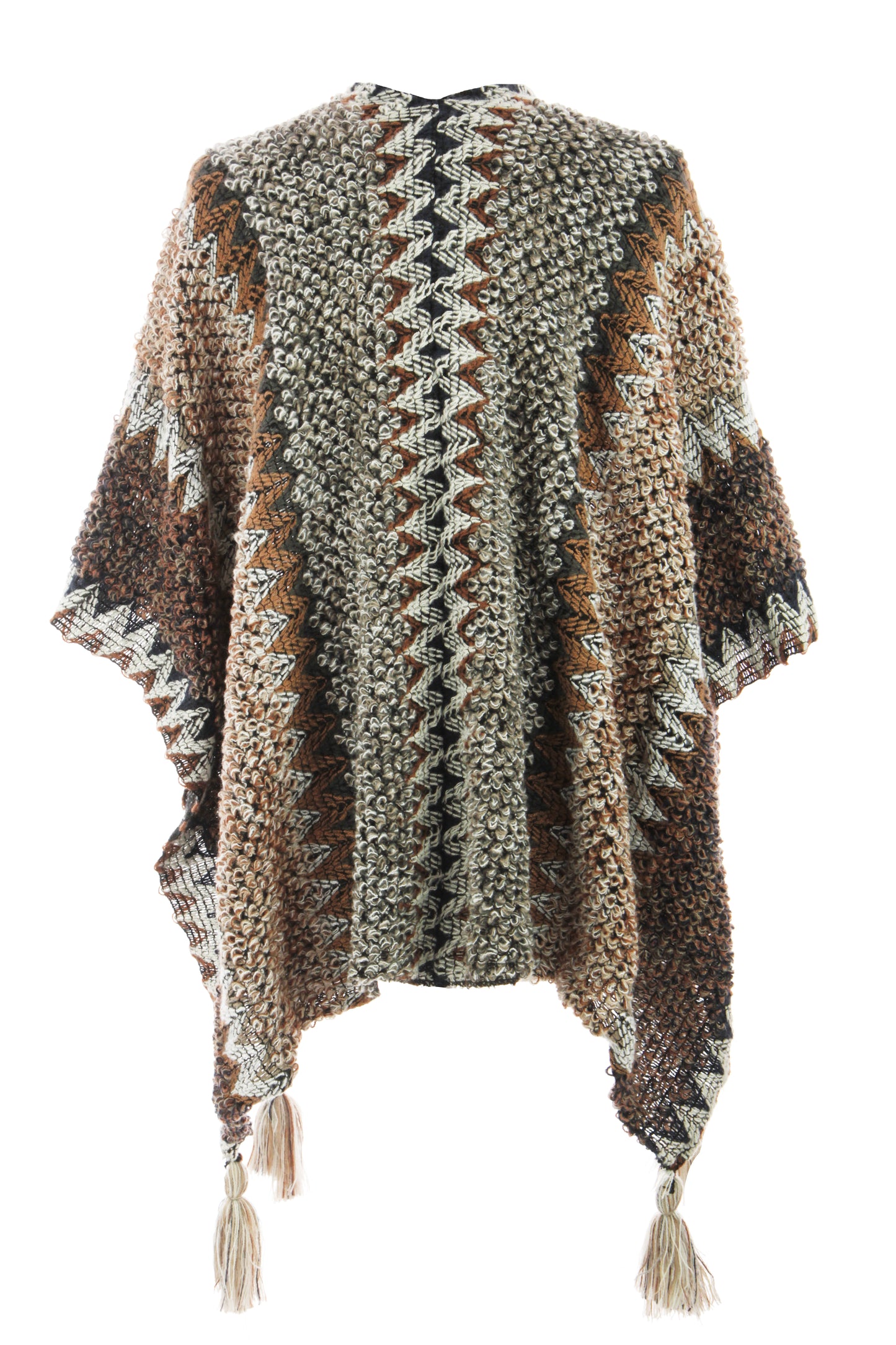 Tassel Hem Knitted Cape