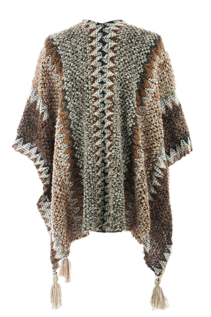 Tassel Hem Knitted Cape
