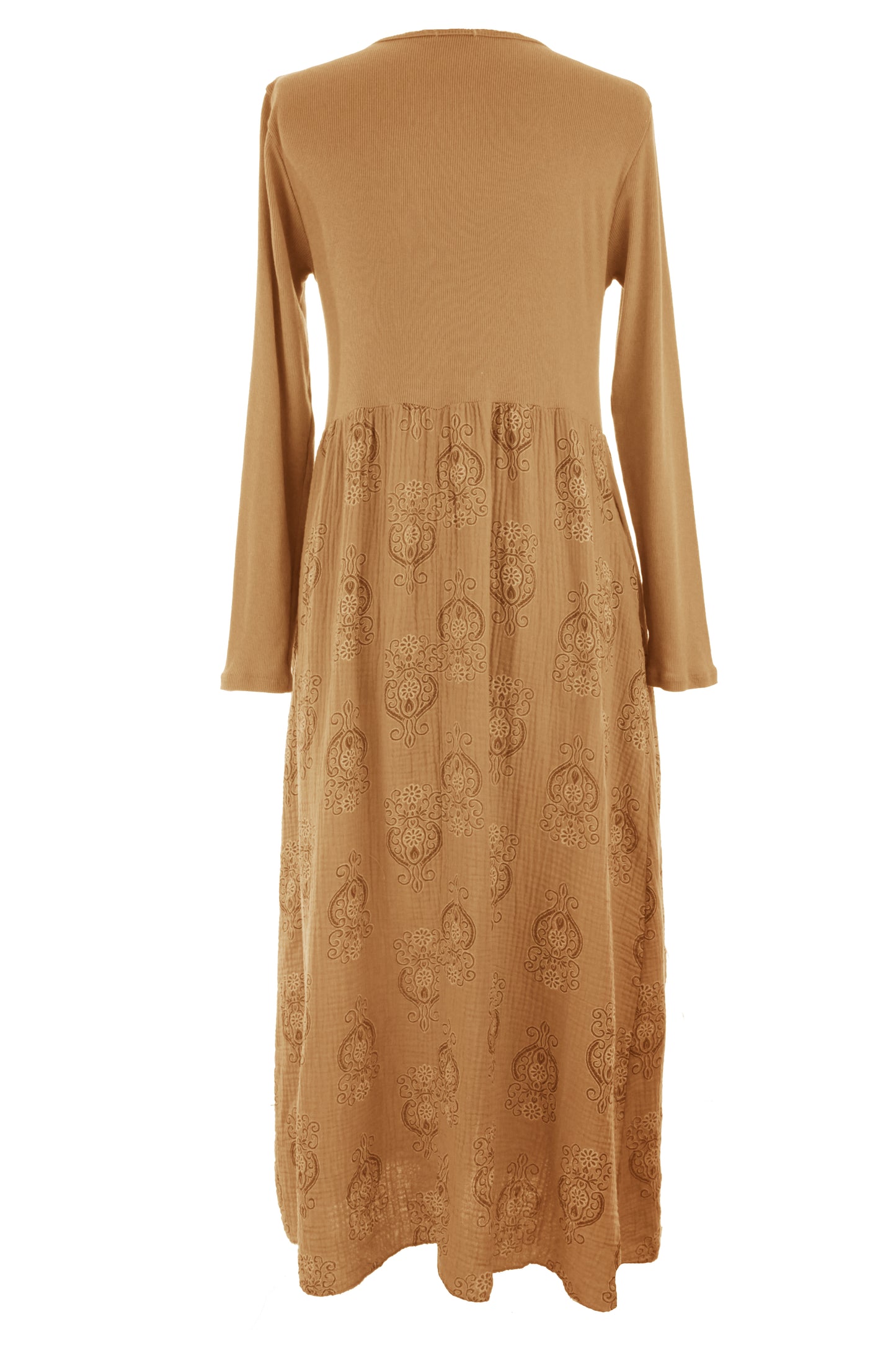 2 Pocket Mandala Print Midi Dress