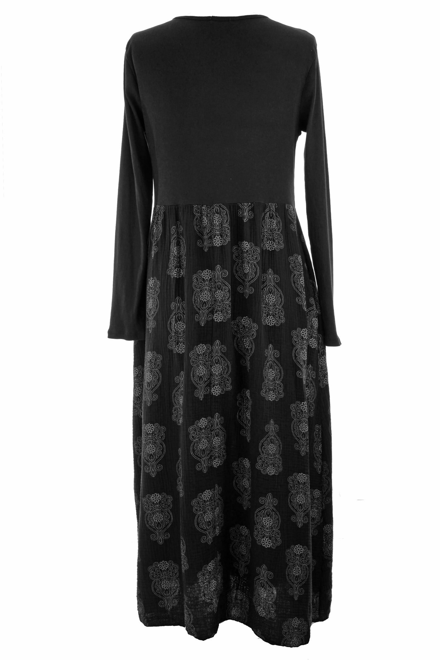 2 Pocket Mandala Print Midi Dress