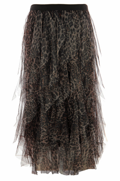 Leopard Print Tulle Skirt