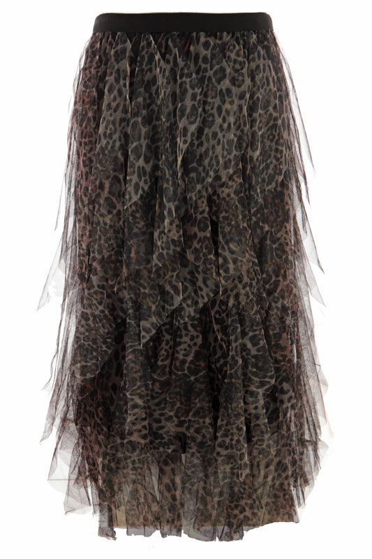 Leopard Print Tulle Skirt