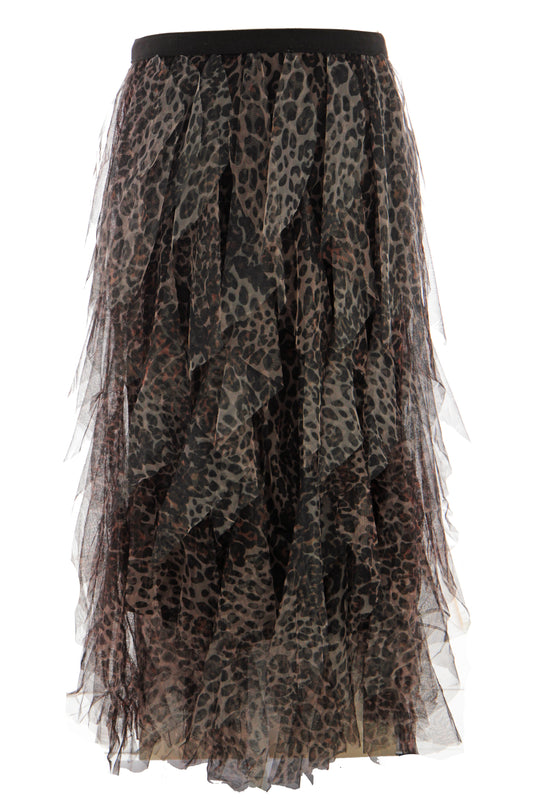 Leopard Print Tulle Skirt