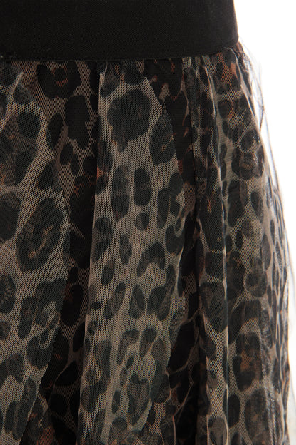 Leopard Print Tulle Skirt