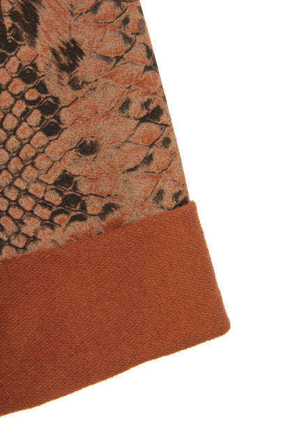 Abstract Leopard Print Cowl Neck Dress