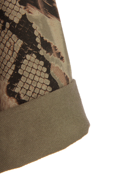 Abstract Leopard Print Cowl Neck Dress