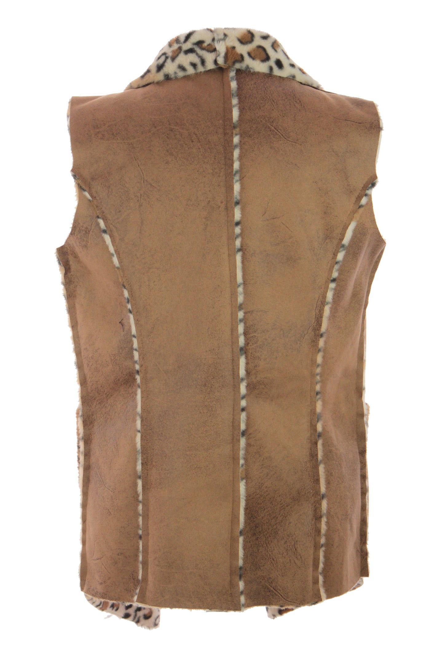 Faux Suede Leopard Gilet