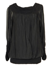Load image into Gallery viewer, Ruched Neck Silk Blouse
