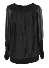 Load image into Gallery viewer, Ruched Neck Silk Blouse
