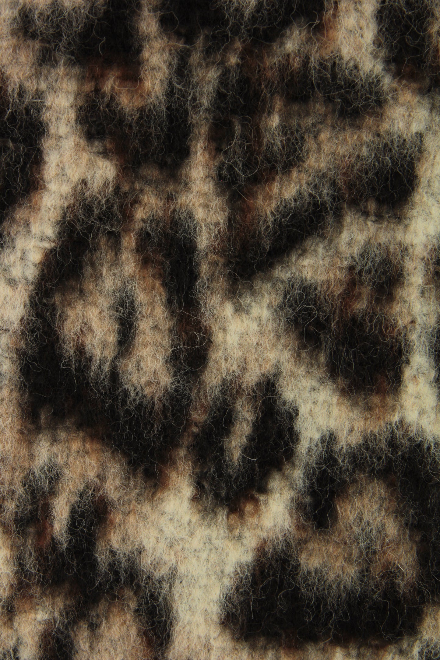 3/4 Sleeve Leopard Print Wool Coat