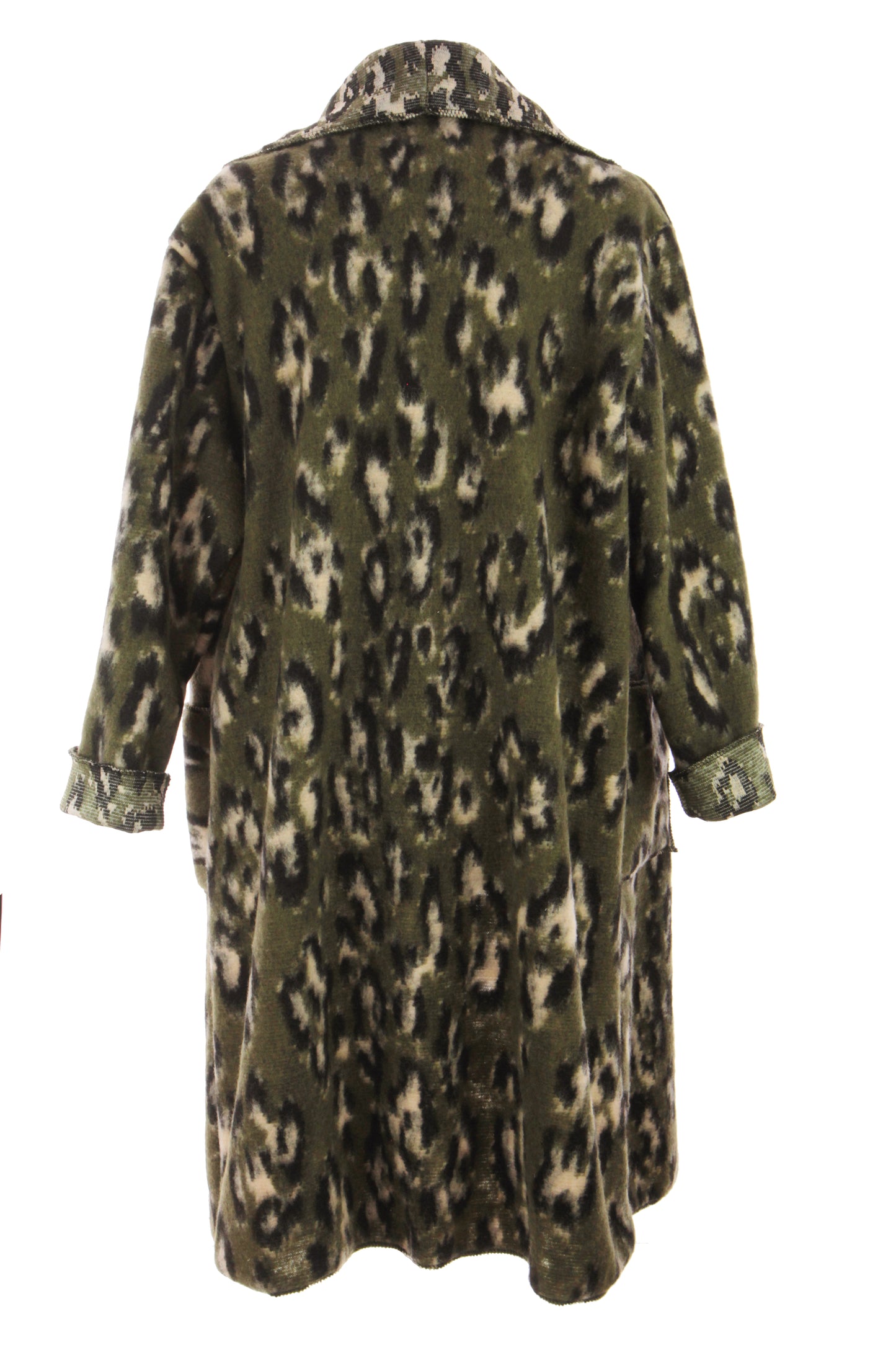 Leopard Print Brushed Wool Coat