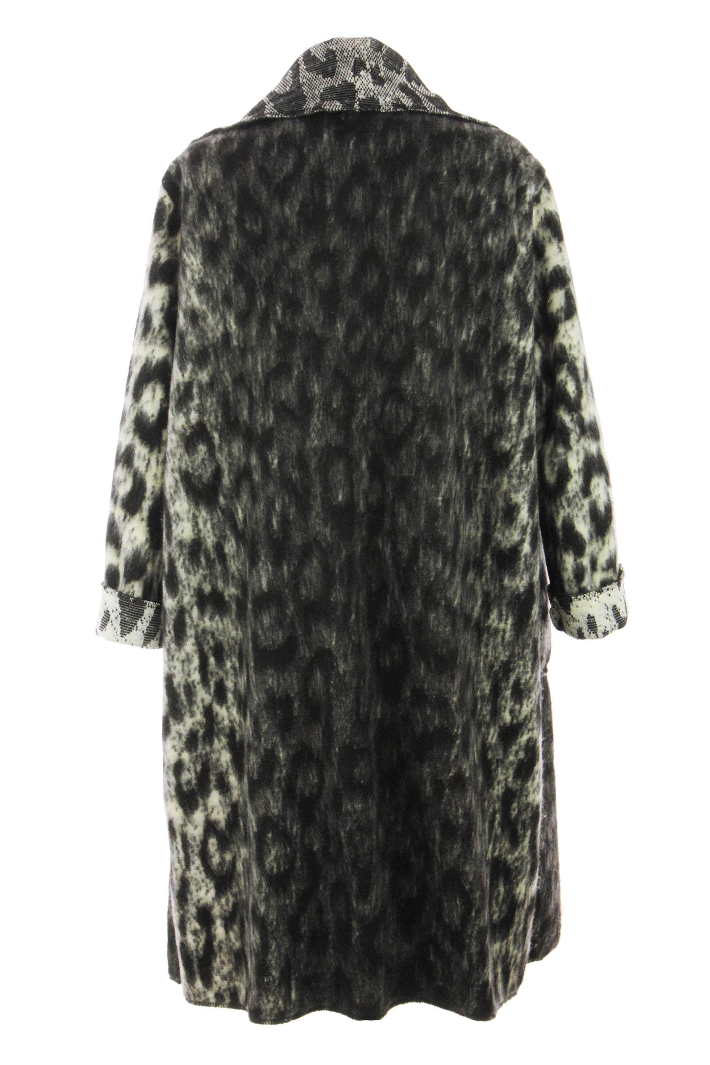 Leopard Print Brushed Wool Coat