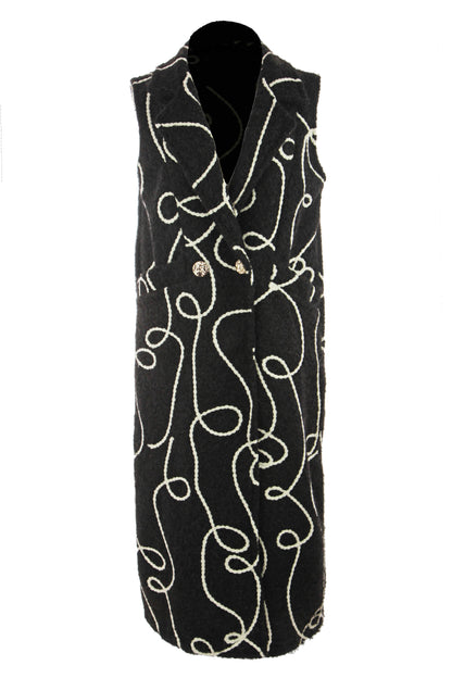 Swirl Pattern Textured Gilet