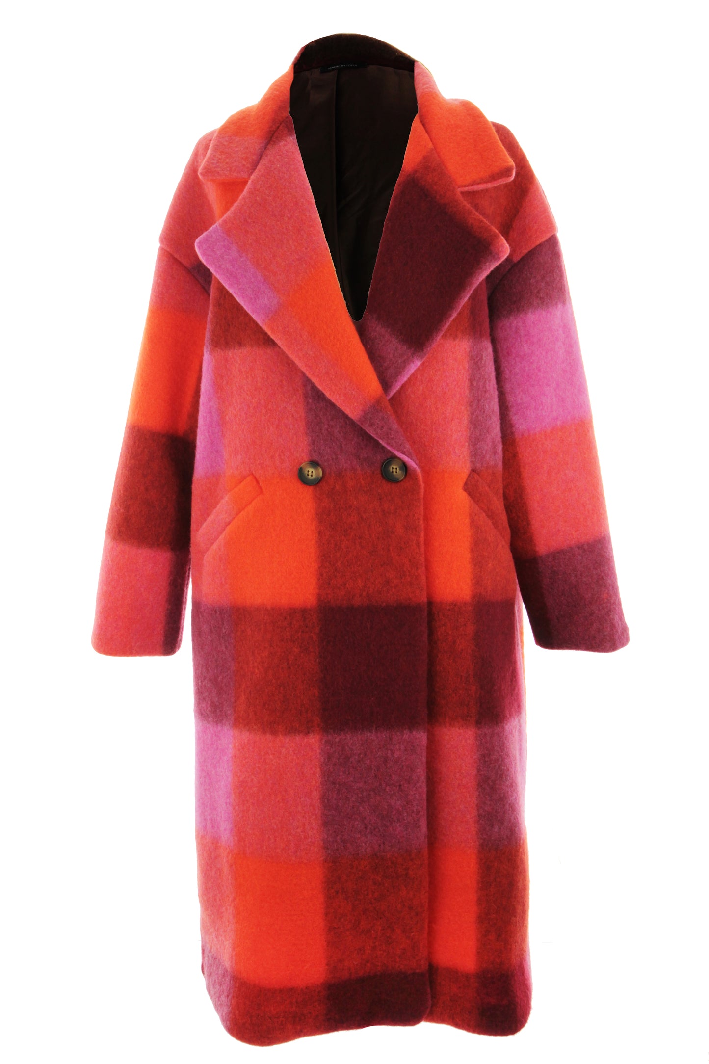 Check Wool Coat