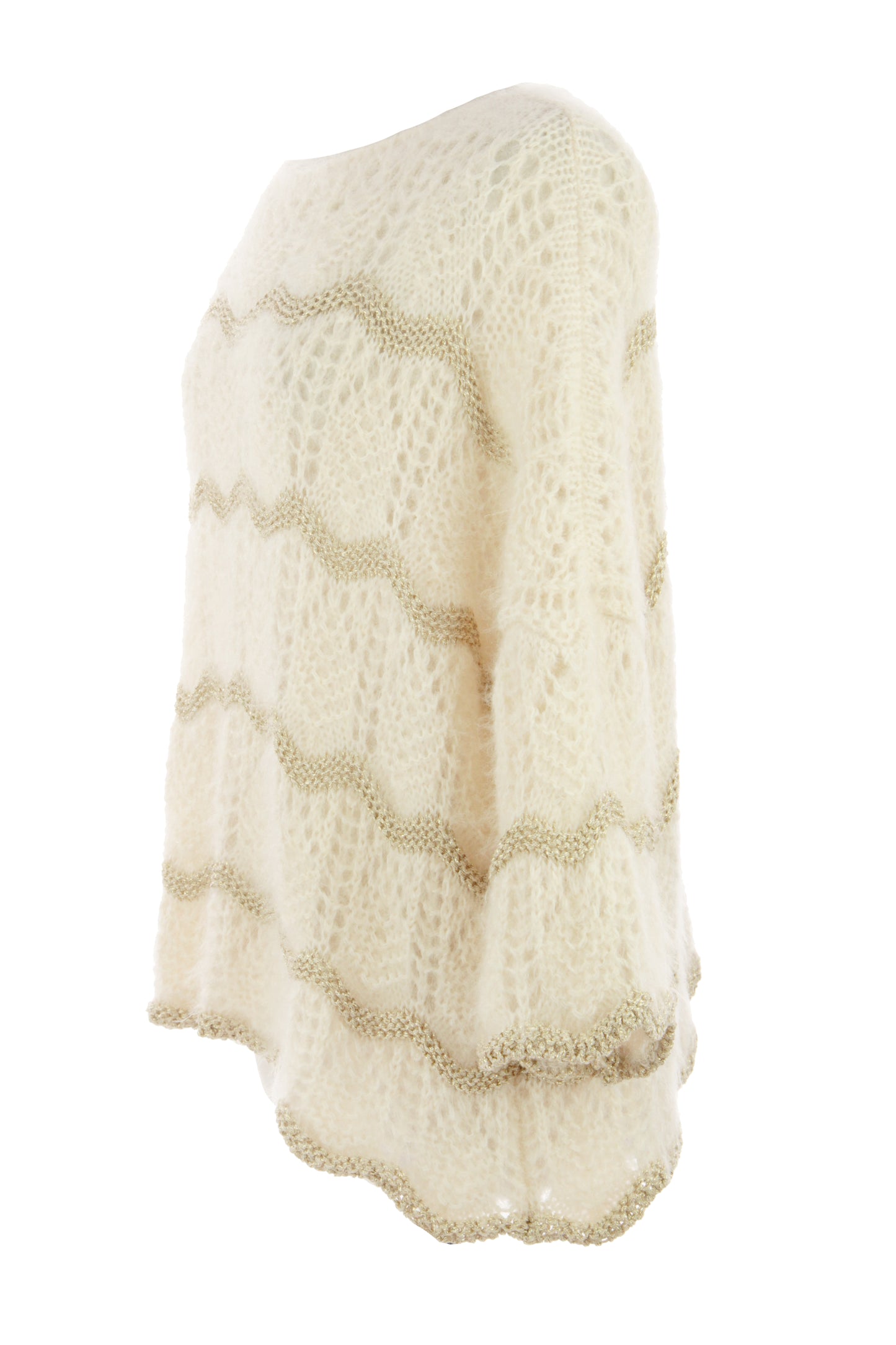 Lurex Scallop Eyelash Knit Jumper