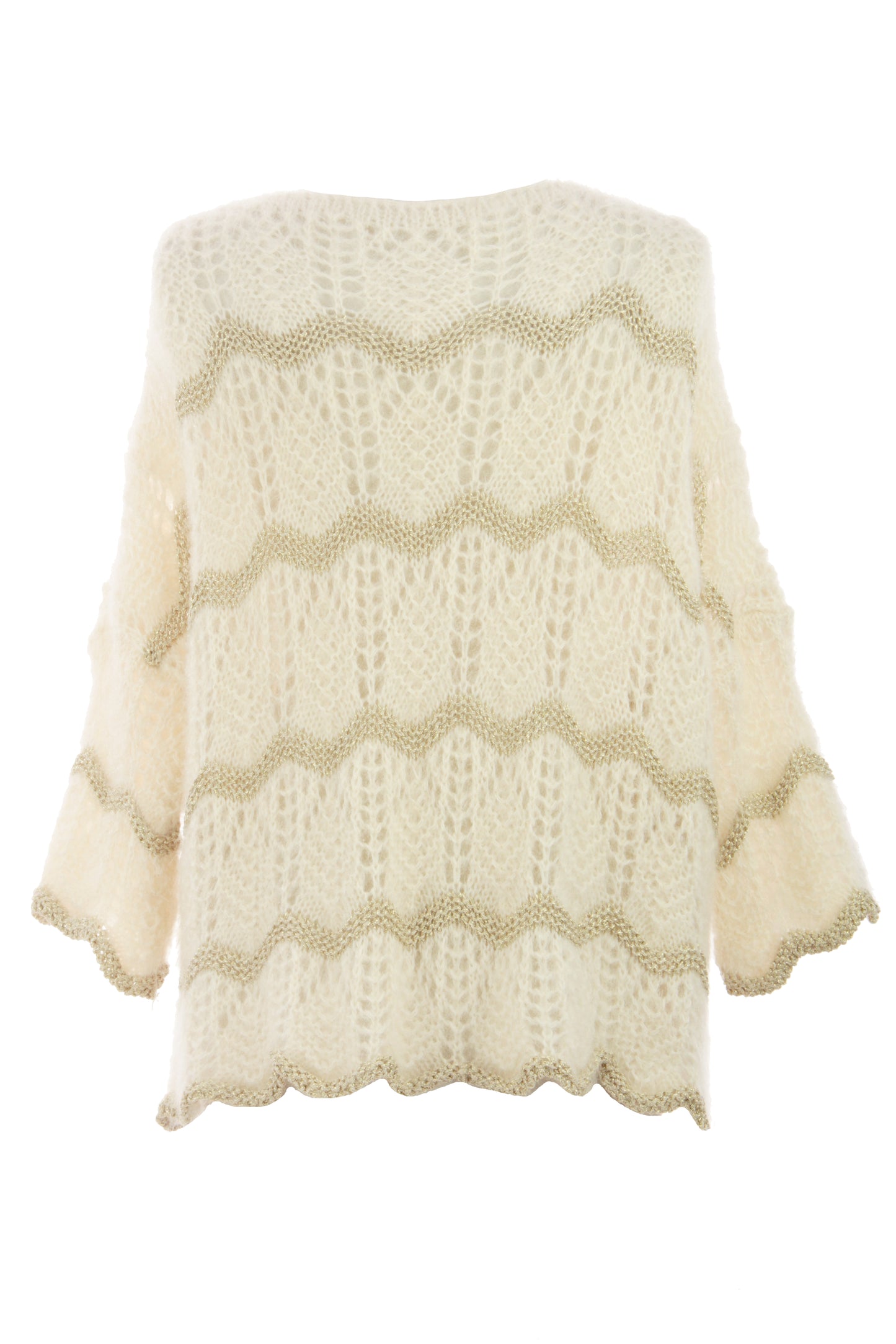 Lurex Scallop Eyelash Knit Jumper