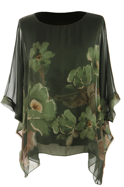 Floral Print Silk Blouse