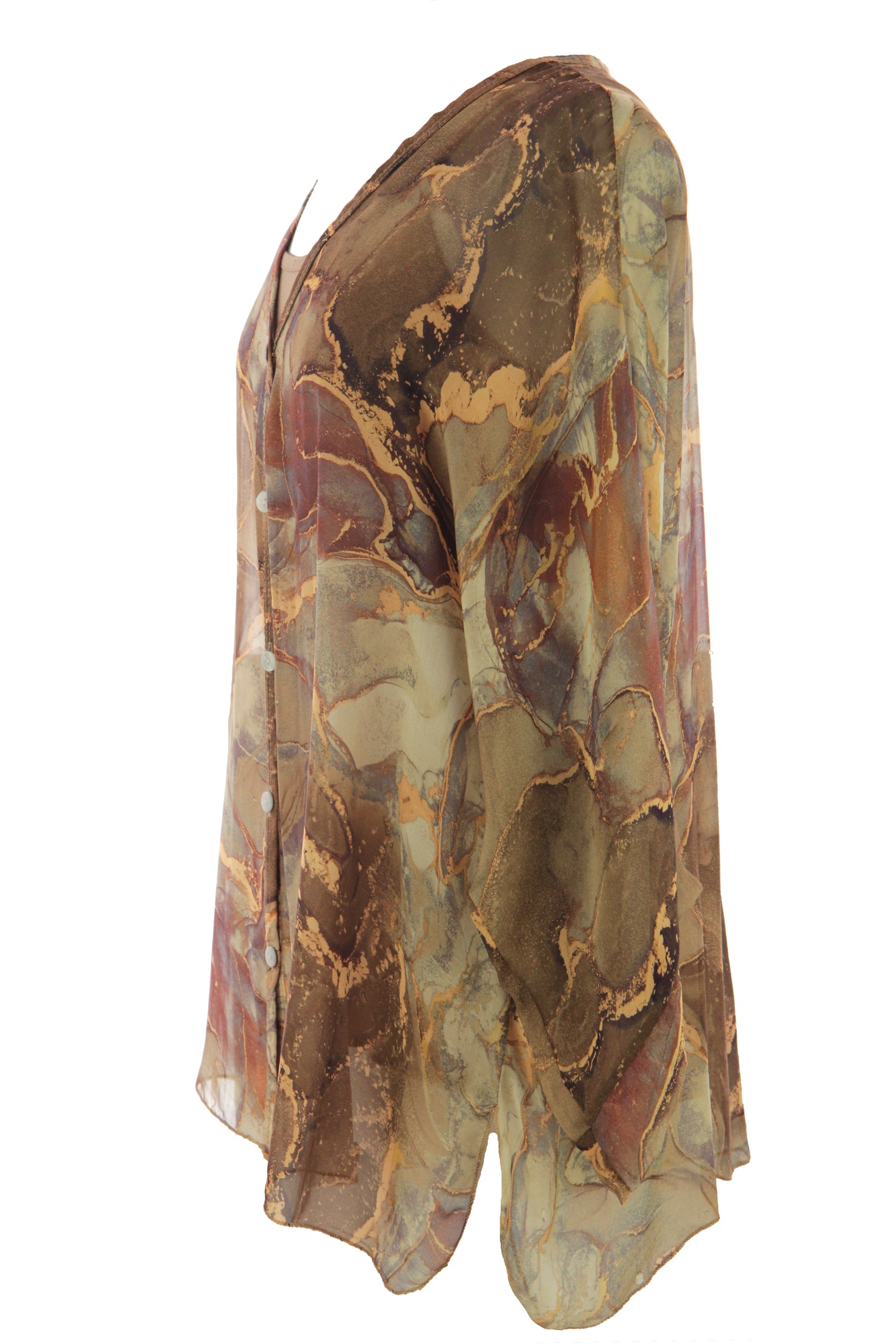 Marble Print Silk Shirt