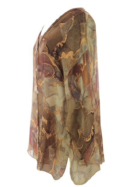 Marble Print Silk Shirt