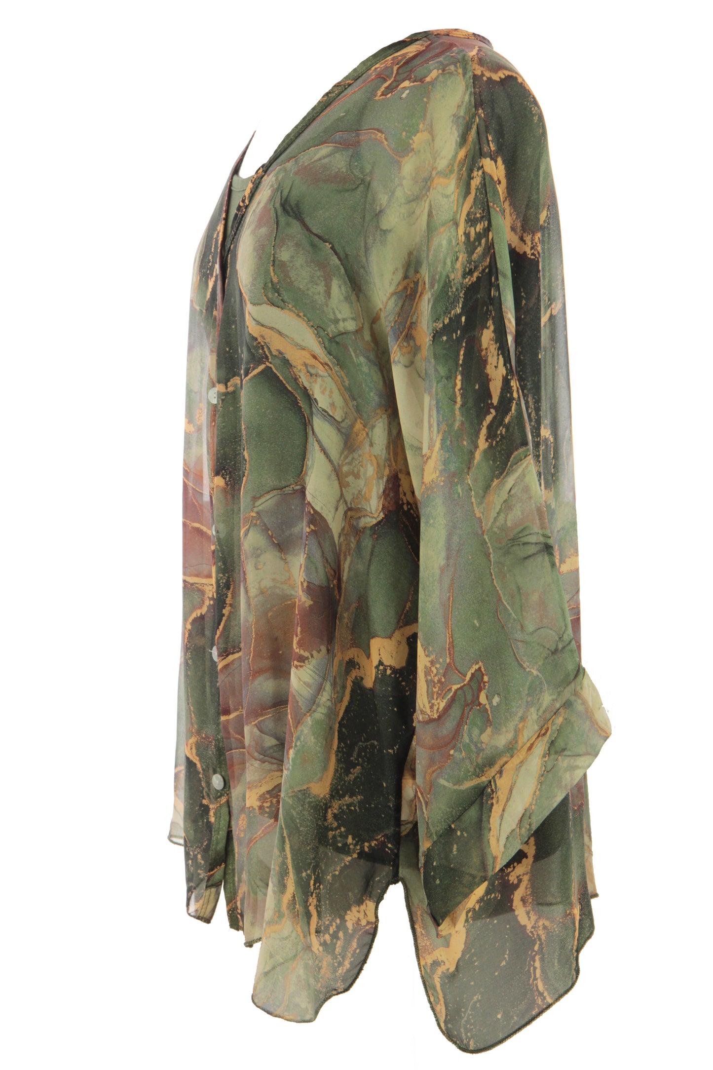 Marble Print Silk Shirt