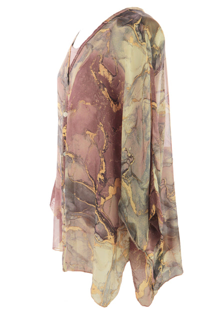 Marble Print Silk Shirt