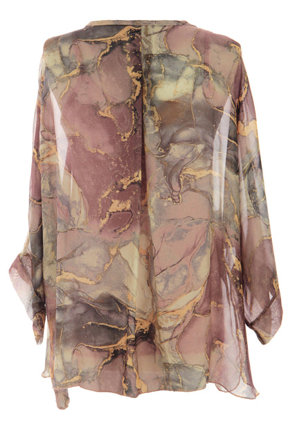 Marble Print Silk Shirt