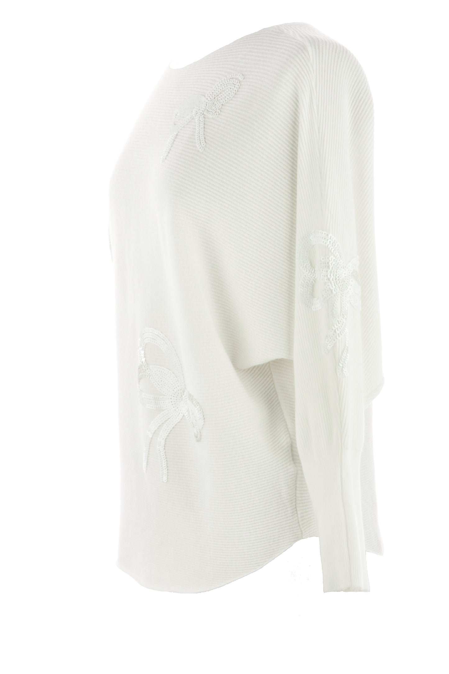 Sequin Bows Ribbed Knit Jumper