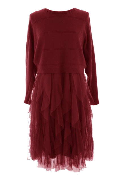 2 Piece Knit Jumper Ruffle Dress