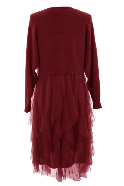 2 Piece Knit Jumper Ruffle Dress