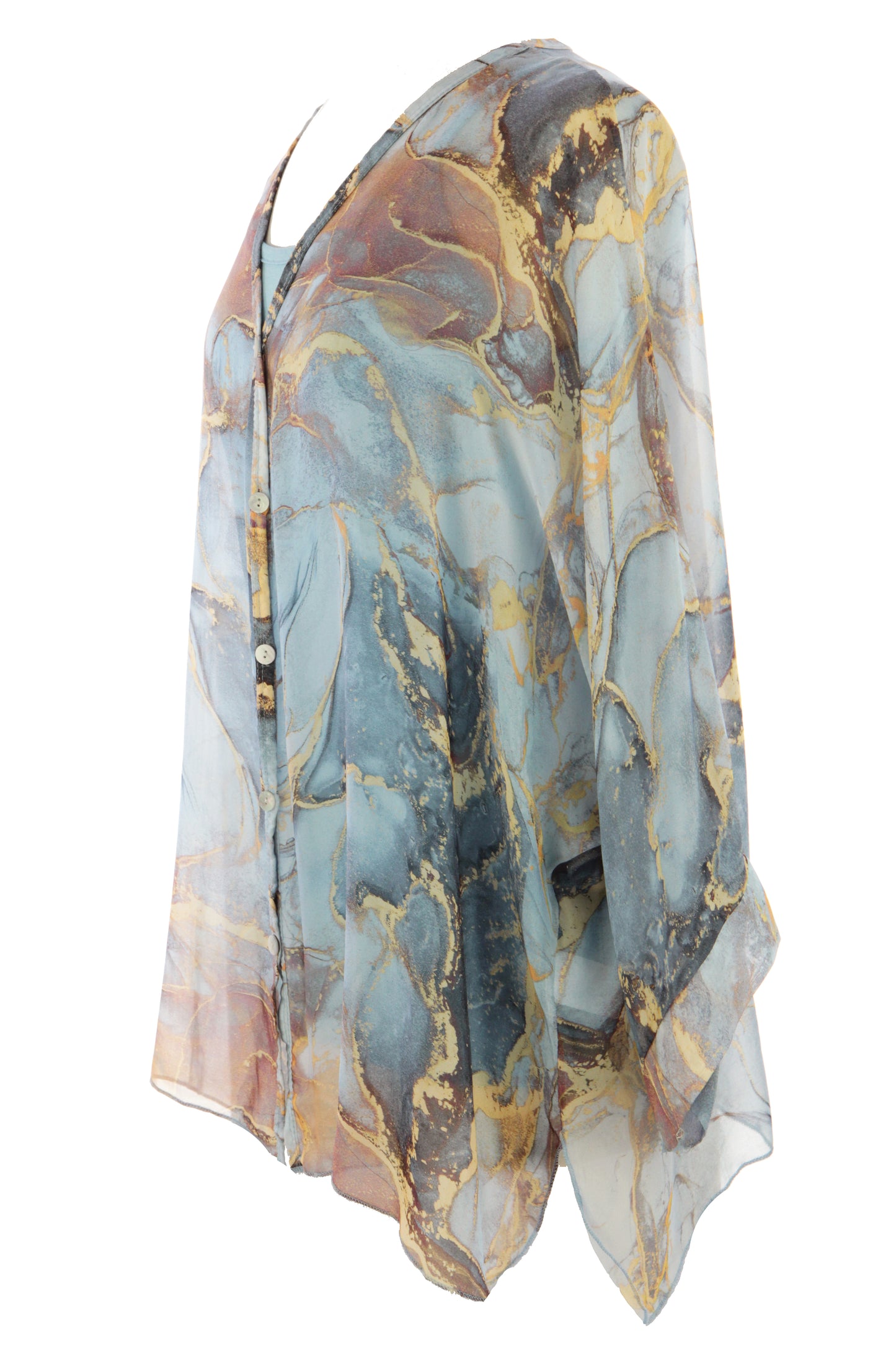Marble Print Silk Shirt