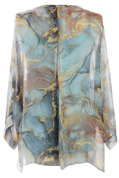 Marble Print Silk Shirt