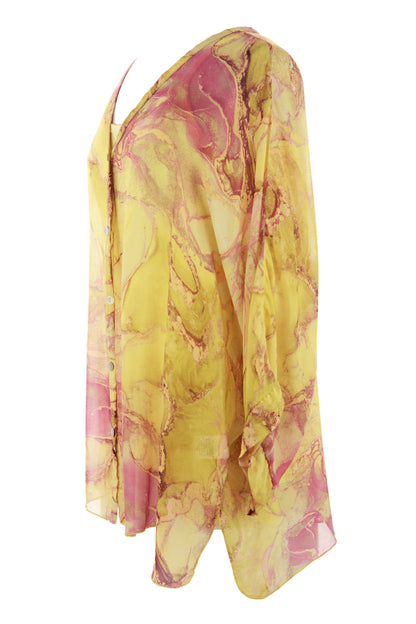 Marble Print Silk Shirt