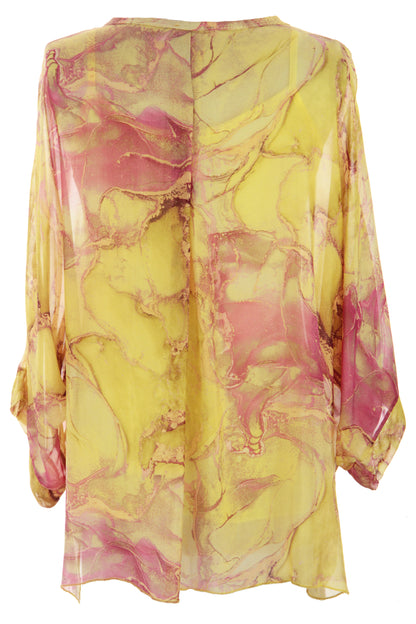 Marble Print Silk Shirt