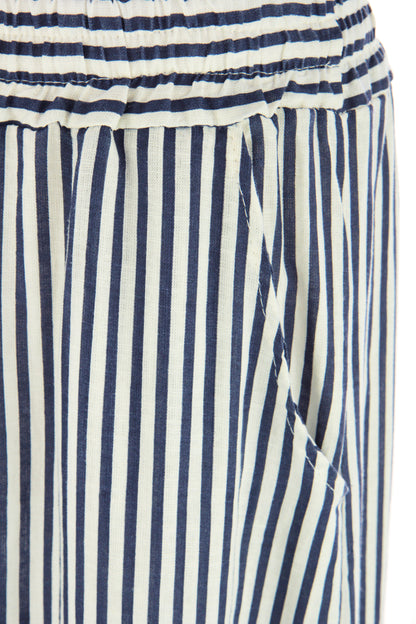 Stripe Wide Leg Linen Trouser
