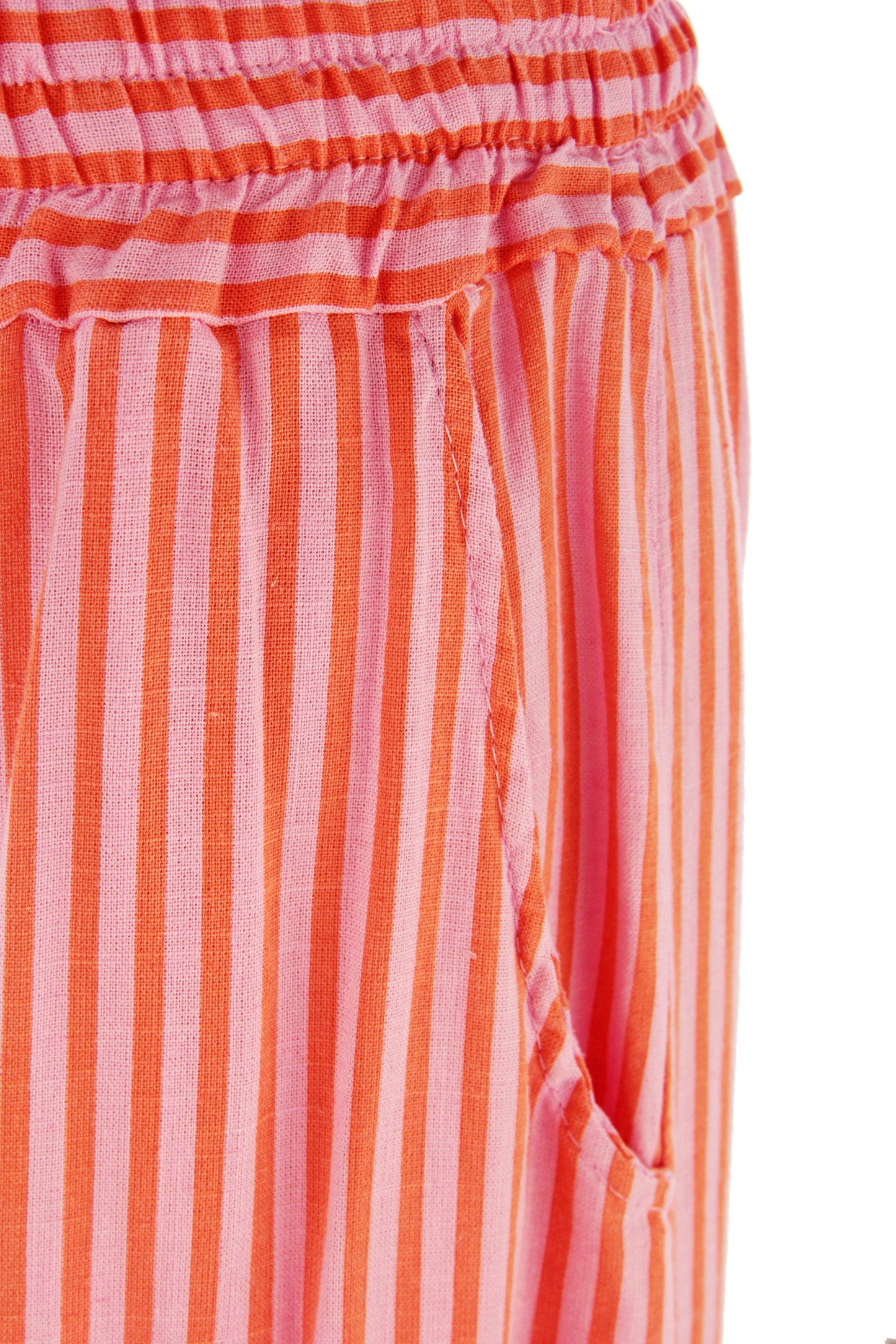 Stripe Wide Leg Linen Trouser