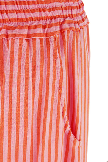 Stripe Wide Leg Linen Trouser