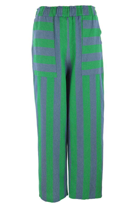 Woven Stripe Cotton Trouser