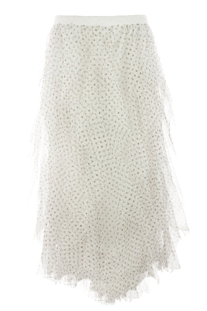 Polka Dot Tulle Midi Skirt