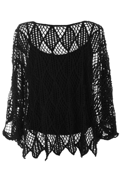 Lattice Crochet Blouse with Vest