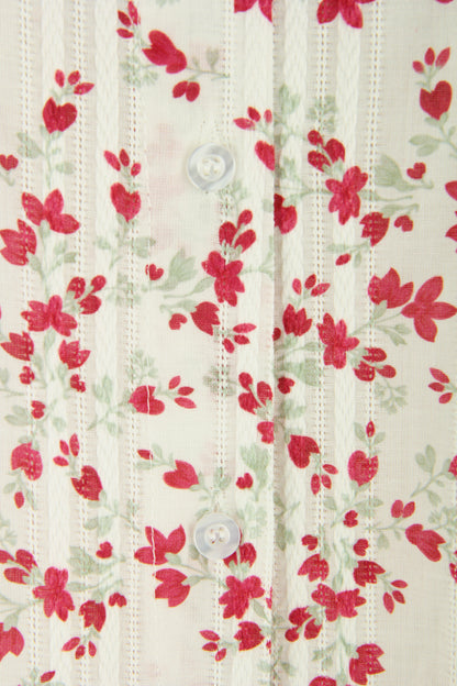Ditsy Floral Print Cotton Shirt