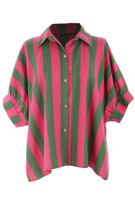 Woven Stripe Cotton Shirt