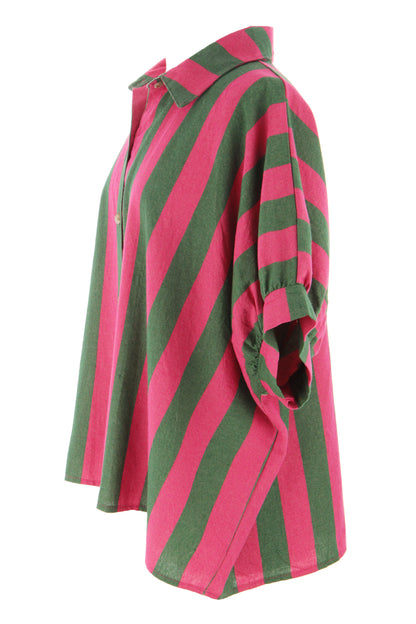 Woven Stripe Cotton Shirt