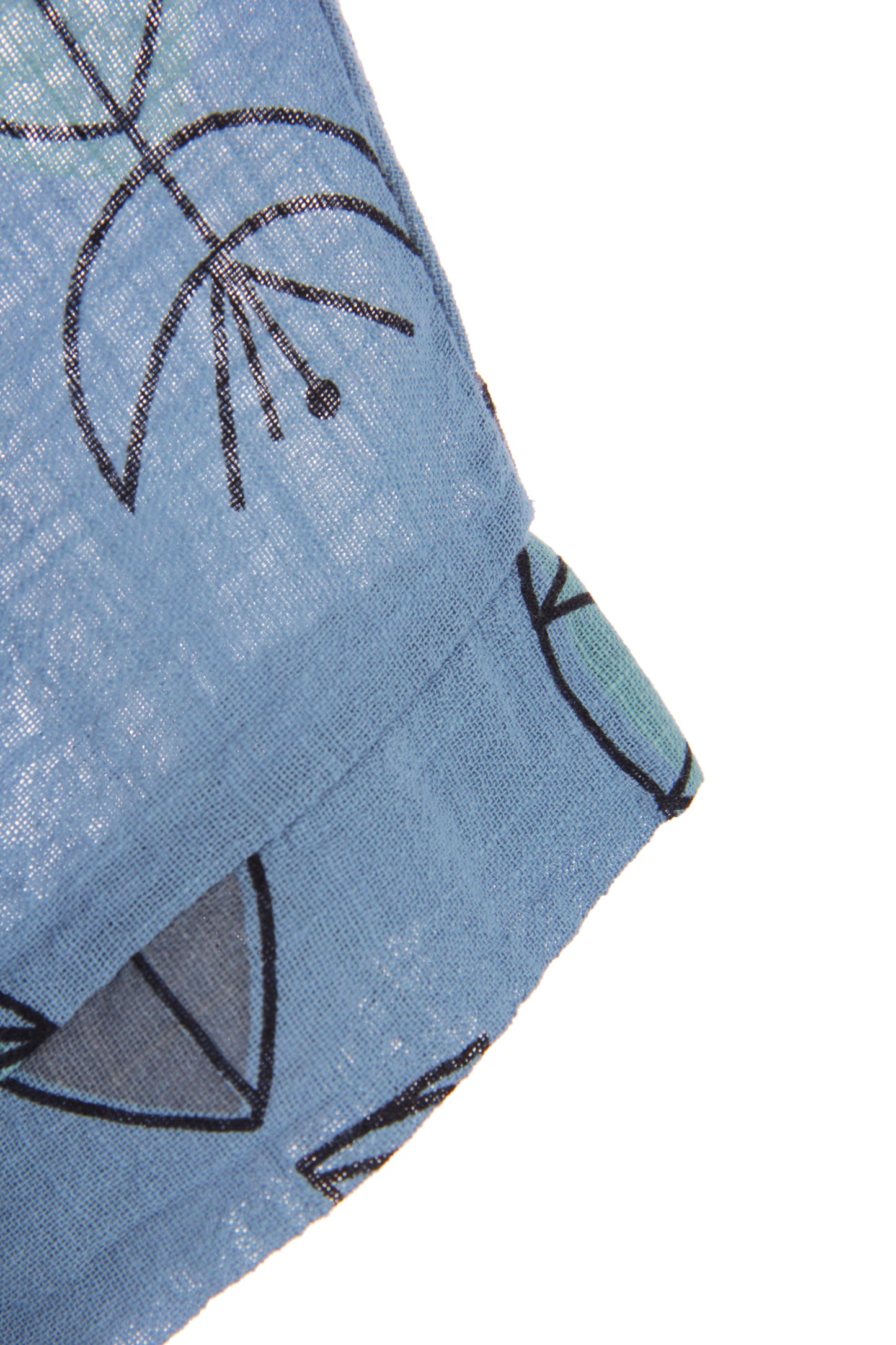 2 Pocket Fish Print Cotton Blouse