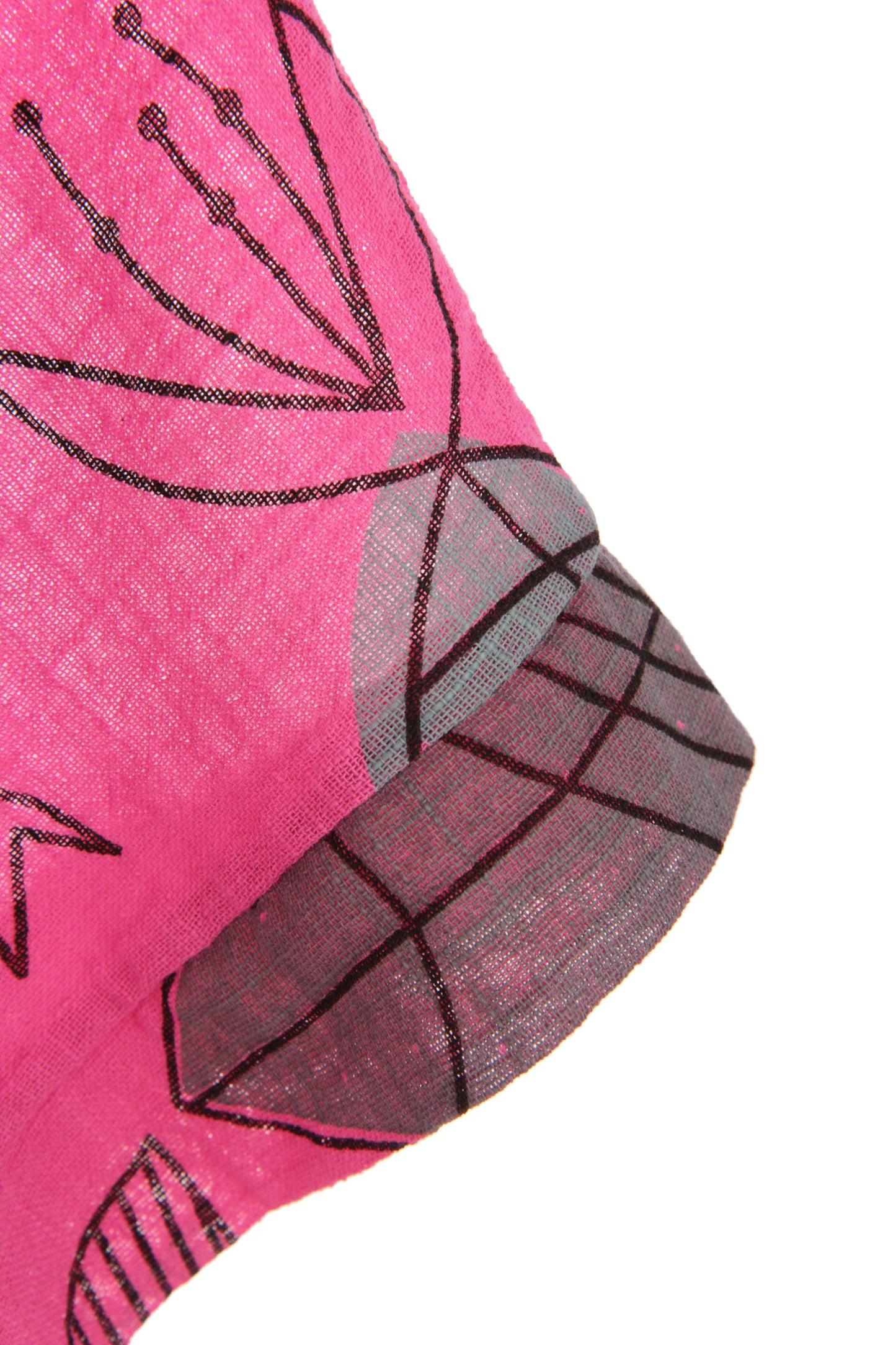 2 Pocket Fish Print Cotton Blouse