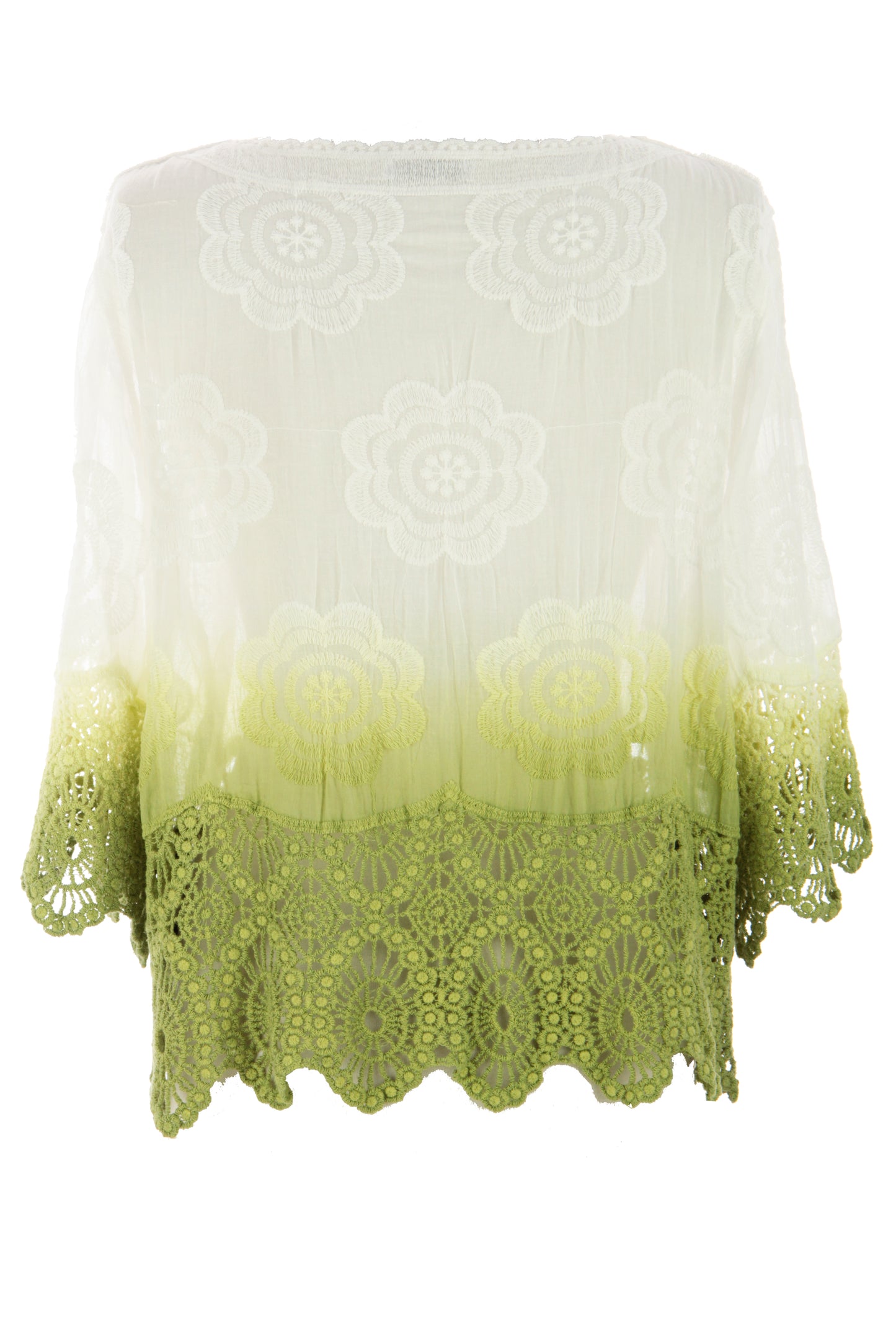 Dip Dye Crochet Trim Cotton Shirt