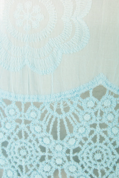 Dip Dye Crochet Trim Cotton Shirt