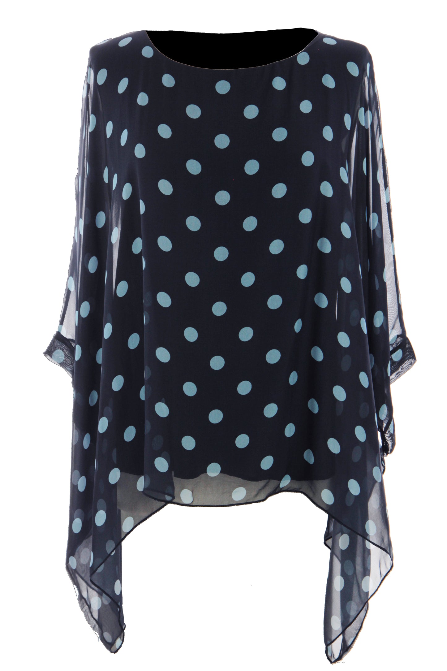 Polka Dot Flowy Silk Top
