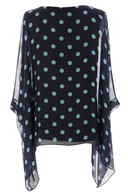Polka Dot Flowy Silk Top