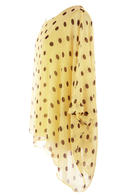 Polka Dot Flowy Silk Top